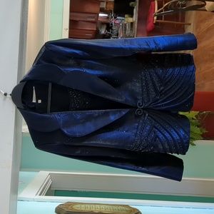Size 12 navy blue shinny suit
